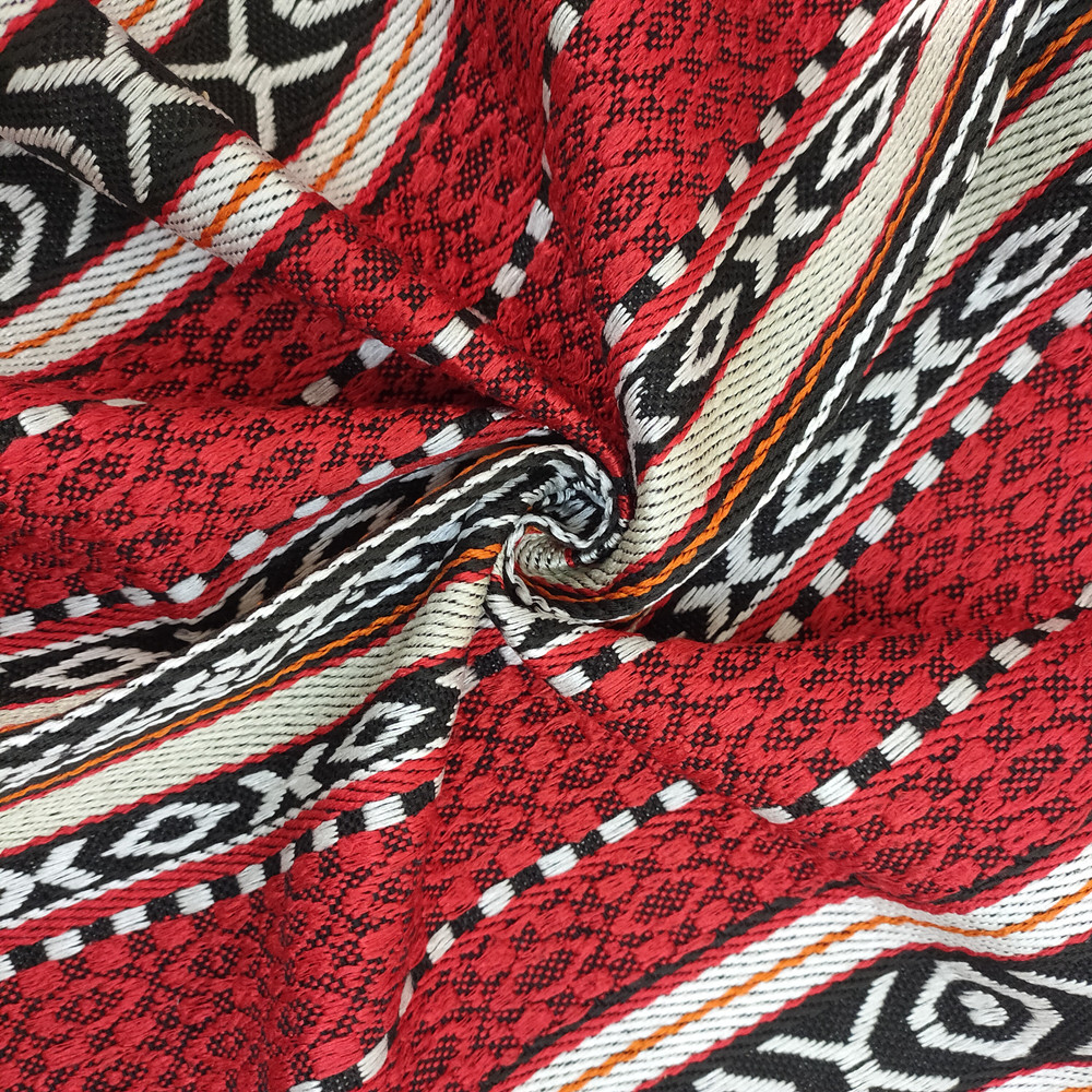 Pola geometris stripe linen sofa kain jacquard sadu sofa kain 